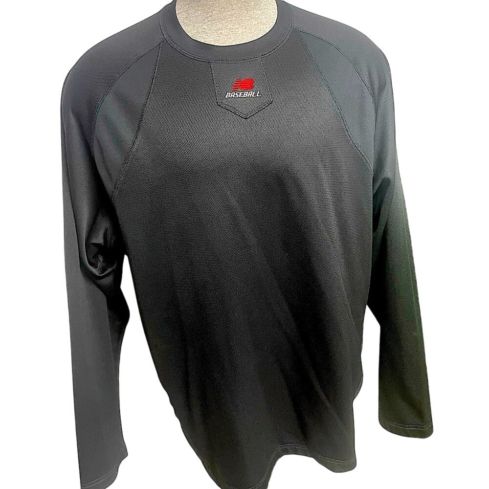 New Balance Embroidered Baseball Black Long Sleeve Thermal Shirt‎ Mens 3XL